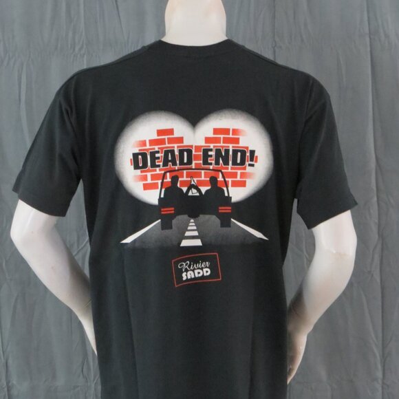 Vintage Graphic T-shirt - Drinking and Driving Leads to a Dead End Sadd -Mens XL - Picture 5 of 9